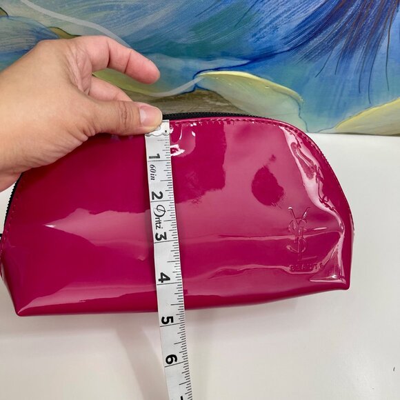 Yves Saint Laurent Beauty Fuchsia Patent Cosmetic Bag With Top Zip Closure - Picture 8 of 11